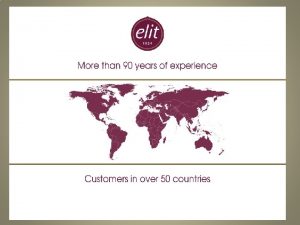 ELIT CHOCOLATE 2015 Company Profile Sector Category Company