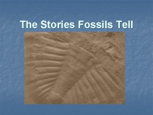 The Stories Fossils Tell Fossils start out as