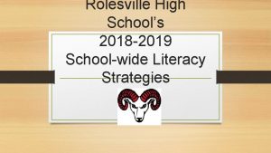 Rolesville High Schools 2018 2019 Schoolwide Literacy Strategies