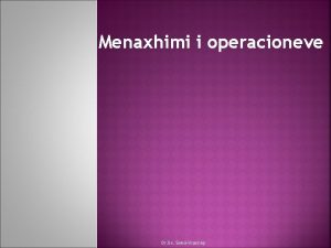 Menaxhimi i operacioneve Dr Sc Sokol Krasniqi ka