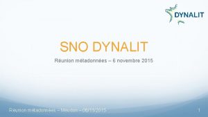 SNO DYNALIT Runion mtadonnes 6 novembre 2015 Runion