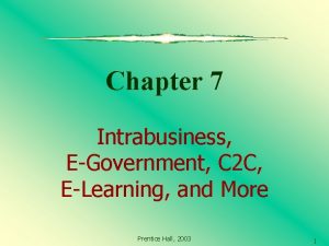 Chapter 7 Intrabusiness EGovernment C 2 C ELearning