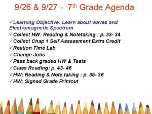 926 927 7 th Grade Agenda Learning Objective