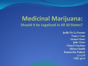 Medicinal Marijuana Should it be Legalized in All