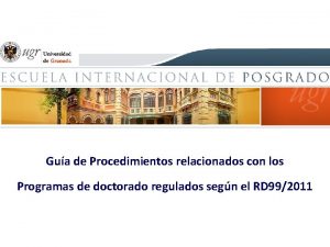 Gua de Procedimientos relacionados con los Programas de