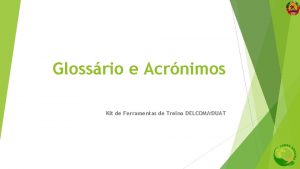 Glossrio e Acrnimos Kit de Ferramentas de Treino