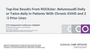 Topline Results From ROCKstar Belumosudil Daily or Twicedaily