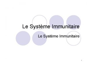 Le Systme Immunitaire 1 Je Peux Expliquer les