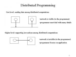 Distributed Programming low level sending data among distributed