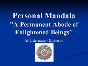 Personal Mandala A Permanent Abode of Enlightened Beings