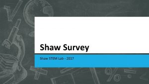 Shaw Survey Shaw STEM Lab 2017 Overview Our