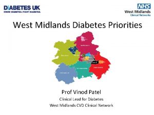 West Midlands Diabetes Priorities Prof Vinod Patel Clinical