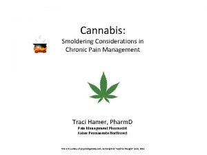 Cannabis Smoldering Considerations in Chronic Pain Management Traci