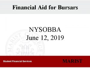 Financial Aid for Bursars NYSOBBA June 12 2019