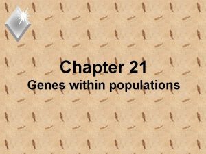 Chapter 21 Genes within populations Question u How
