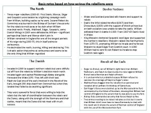 Basic notes based on how serious the rebellions