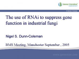 The use of RNAi to suppress gene function