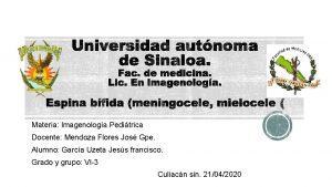 Materia Imagenologa Peditrica Docente Mendoza Flores Jos Gpe