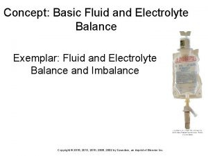 Concept Basic Fluid and Electrolyte Balance Exemplar Fluid