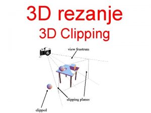 3 D rezanje 3 D Clipping view frustrum