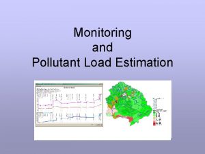 Monitoring and Pollutant Load Estimation Definitions Load the