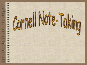 Cornell Notes Page setup Name Date Class Period