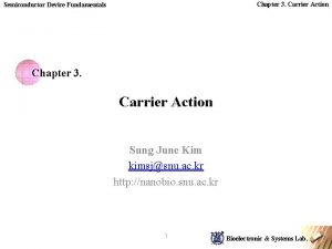 Chapter 3 Carrier Action Semiconductor Device Fundamentals Chapter