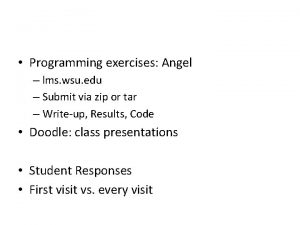 Programming exercises Angel lms wsu edu Submit via