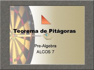 Teorema de Pitgoras PreAlgebra ALCOS 7 Temas de