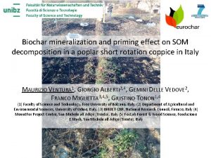 Biochar mineralization and priming effect on SOM decomposition