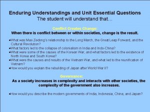 Enduring Understandings and Unit Essential Questions The student