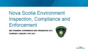 Nova Scotia Environment Inspection Compliance and Enforcement SEA