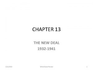 CHAPTER 13 THE NEW DEAL 1932 1941 2162022