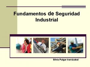 Fundamentos de Seguridad Industrial Silvia Pulgar Irarrzabal n