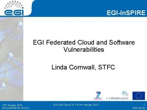 EGIIn SPIRE EGI Federated Cloud and Software Vulnerabilities