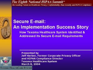 Secure Email An Implementation Success Story How Texoma