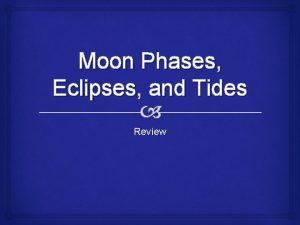 Moon Phases Eclipses and Tides Review Name the