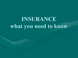 INSURANCE what you need to know Car Insurance