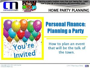 Planning a party involves more than just having