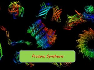 Protein Synthesis Protein Synthesis the process by which