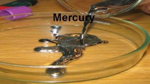 Mercury The element Mercury is the only metal