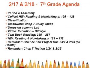 217 218 7 th Grade Agenda Period 4