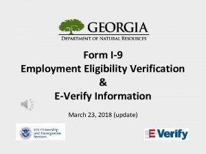 Form I9 Employment Eligibility Verification EVerify Information March