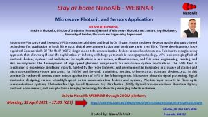 Stay at home Nano Alb WEBINAR Microwave Photonic