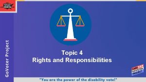 Topic 4 Rights and Responsibilities Voting Rights The