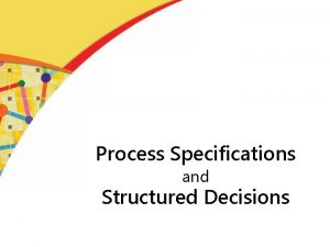 Process Specifications and Structured Decisions Learning Objectives Purpose