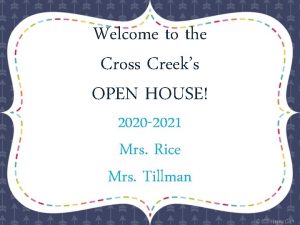 Welcome to the Cross Creeks OPEN HOUSE 2020