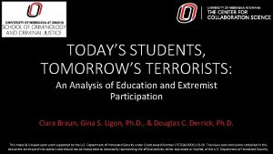 TODAYS STUDENTS TOMORROWS TERRORISTS An Analysis of Education