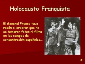 Holocausto Franquista El General Franco tuvo razn al