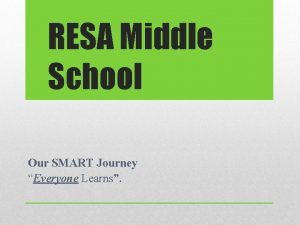 RESA Middle School Our SMART Journey Everyone Learns